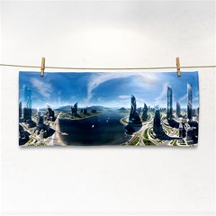 Futuristic City Fantasy Scifi Hand Towel by Ravend