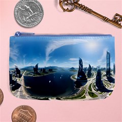 Futuristic City Fantasy Scifi Large Coin Purse by Ravend