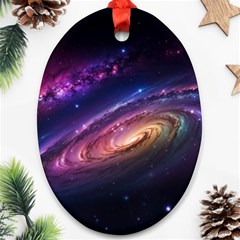 Universe Space Star Rainbow Oval Ornament (two Sides) by Ravend