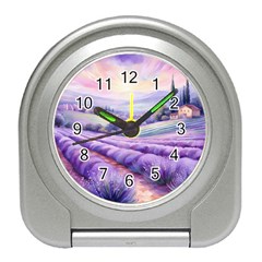 Lavender Flower Tree Travel Alarm Clock by Ravend