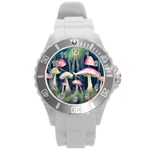 Mushroom Fungus Round Plastic Sport Watch (L) Front