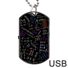 Mathematics  Physics Maths Math Pattern Dog Tag Usb Flash (two Sides) by Grandong