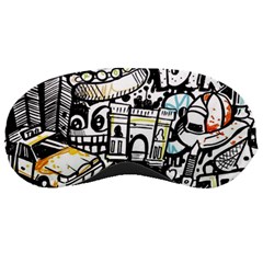 New York City Nyc Broadway Doodle Art Sleep Mask by Grandong