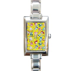 Robot Pattern Rectangle Italian Charm Watch by Grandong