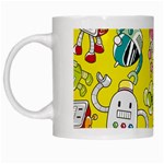 Robot Pattern White Mug Left