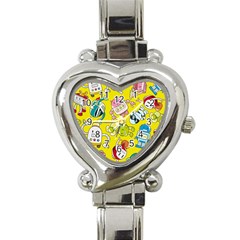 Robot Pattern Heart Italian Charm Watch by Grandong