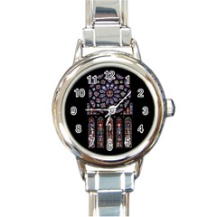 Chartres Cathedral Notre Dame De Paris Stained Glass Round Italian Charm Watch by Grandong