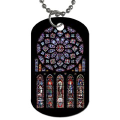 Chartres Cathedral Notre Dame De Paris Stained Glass Dog Tag (two Sides) by Grandong