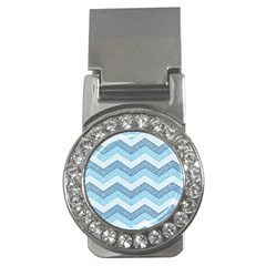 Seamless Pattern Of Cute Summer Blue Line Zigzag Money Clips (cz)  by Grandong