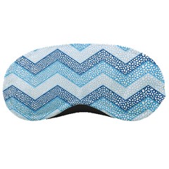 Seamless Pattern Of Cute Summer Blue Line Zigzag Sleep Mask by Grandong