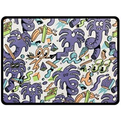 Purple Orange Green Blue Cartoon Two Sides Fleece Blanket (large) by Grandong