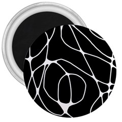 Mazipoodles Neuro Art - Black White 3  Magnets by Mazipoodles