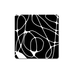 Mazipoodles Neuro Art - Black White Square Magnet by Mazipoodles