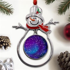 Realistic Night Sky With Constellations Metal Snowman Ornament by Cowasu