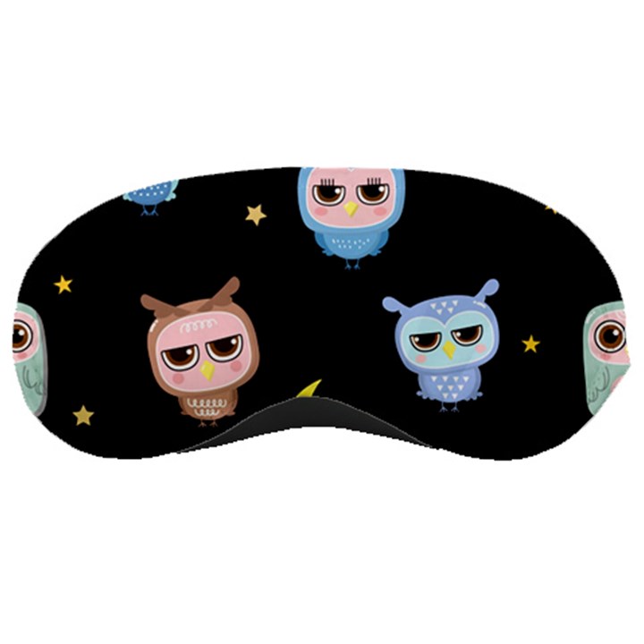 Cute-owl-doodles-with-moon-star-seamless-pattern Sleep Mask