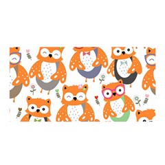 Cute-colorful-owl-cartoon-seamless-pattern Satin Wrap 35  X 70  by pakminggu