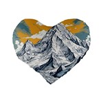 Nature Mountains Landscape Forest Standard 16  Premium Flano Heart Shape Cushions Back