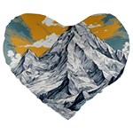 Nature Mountains Landscape Forest Large 19  Premium Flano Heart Shape Cushions Front