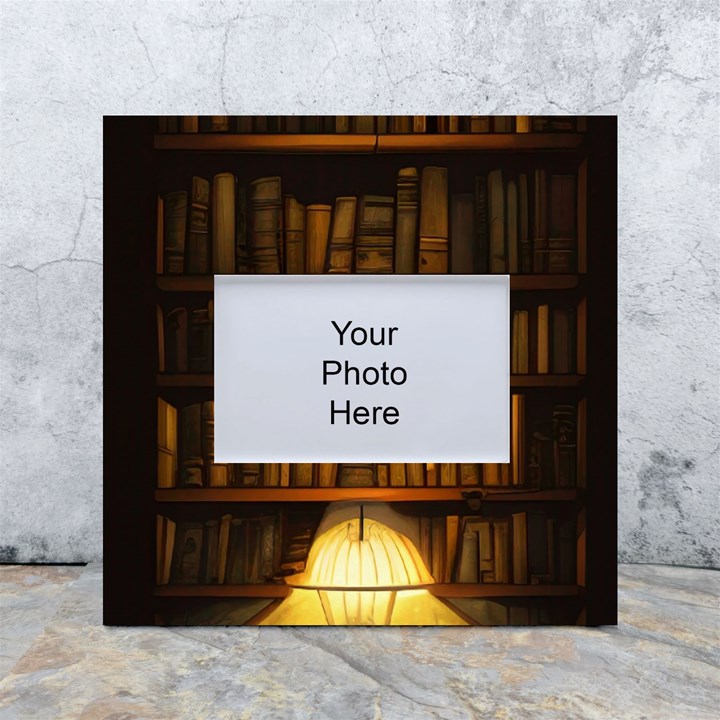 Books Library White Box Photo Frame 4  x 6 