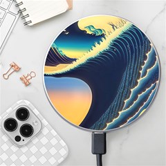 Japanese Japan Waves Sea Ocean Wireless Fast Charger(white) by uniart180623