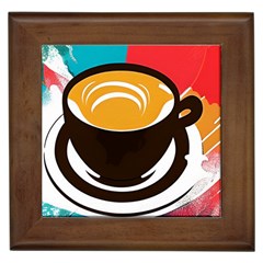 Coffee Tea Cappuccino Framed Tile by uniart180623