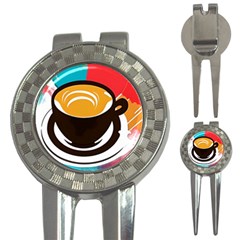 Coffee Tea Cappuccino 3-in-1 Golf Divots by uniart180623