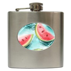 Watermelon Fruit Juicy Summer Heat Hip Flask (6 Oz) by uniart180623