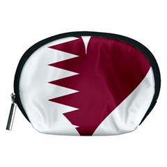 Heart-love-flag-qatar Accessory Pouch (medium) by Bedest