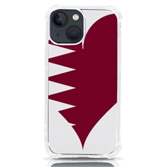 Heart-love-flag-qatar Iphone 13 Mini Tpu Uv Print Case by Bedest