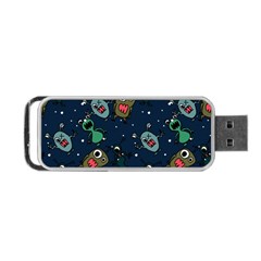 Monster Alien Pattern Seamless Background Portable Usb Flash (two Sides) by pakminggu