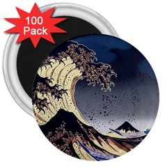 The Great Wave Off Kanagawa Japan Japanese Waves 3  Magnets (100 Pack) by pakminggu