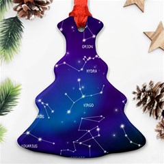 Realistic Night Sky With Constellations Ornament (christmas Tree)  by Cowasu