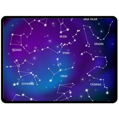 Realistic Night Sky With Constellations Two Sides Fleece Blanket (large) by Cowasu