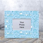 Dentist Blue Seamless Pattern White Tabletop Photo Frame 4 x6  Front