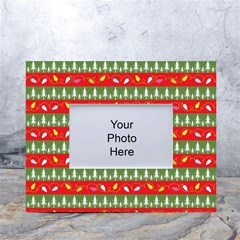 Christmas-papers-red-and-green White Tabletop Photo Frame 4 x6  by Bedest