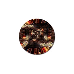 Library-tunnel-books-stacks Golf Ball Marker by Bedest