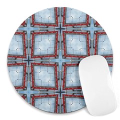 Pattern-cross-geometric-shape Round Mousepad by Bedest