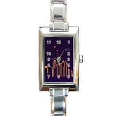 Skyscraper Town Urban Towers Rectangle Italian Charm Watch by pakminggu