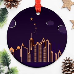 Skyscraper Town Urban Towers Ornament (round) by pakminggu