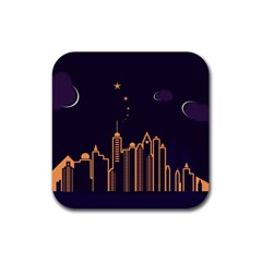 Skyscraper Town Urban Towers Rubber Coaster (square) by pakminggu