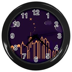 Skyscraper Town Urban Towers Wall Clock (black) by pakminggu