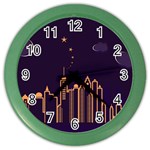 Skyscraper Town Urban Towers Color Wall Clock Front