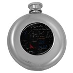 Math Mathematics Pattern Round Hip Flask (5 oz) Front