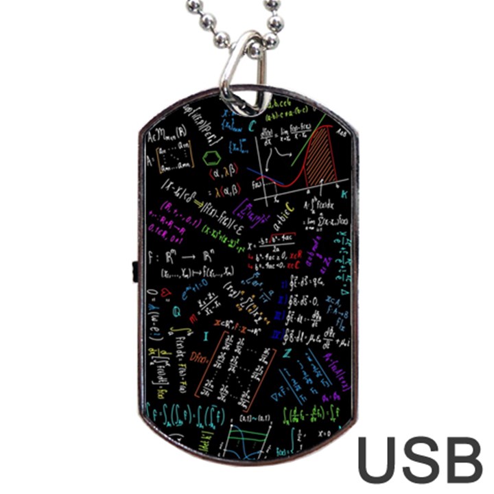 Mathematics  Physics Maths Math Pattern Dog Tag USB Flash (Two Sides)