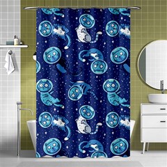 Cat Spacesuit Space Suit Astronauts Shower Curtain 48  X 72  (small)  by pakminggu