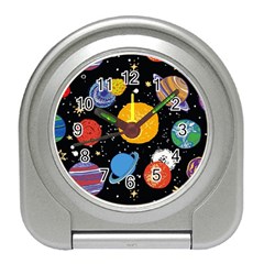 Circle Illustration Space Art Cute Pattern Travel Alarm Clock by pakminggu