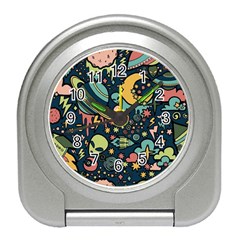 Alien Ocket Space Aesthetic Pattern Travel Alarm Clock by pakminggu