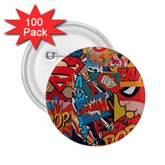 Comic Cartoon Pattern 2 25  Buttons (100 Pack)  by pakminggu