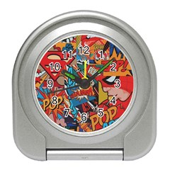 Comic Cartoon Pattern Travel Alarm Clock by pakminggu