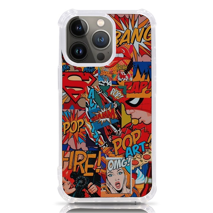 Comic Cartoon Pattern iPhone 13 Pro TPU UV Print Case